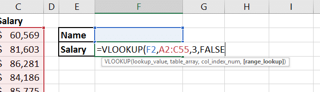 Almost finished VLOOKUP function. We