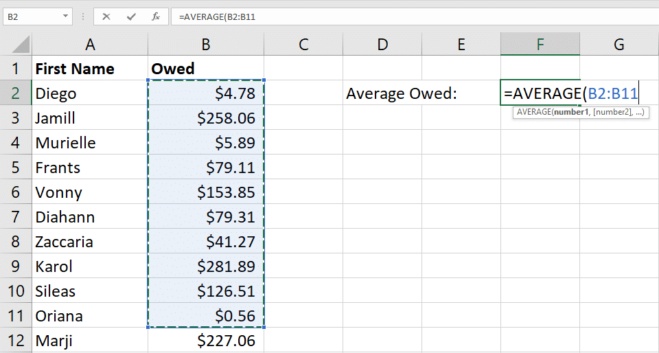 How To Get Average In Excel Using Formula