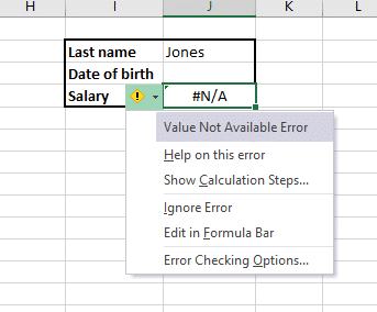 Value not available error Value not available error
