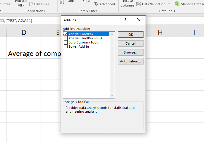 how to add analysis toolpak in excel 2010