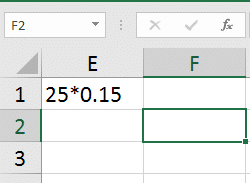 picture 4 Result of formula without equal sign