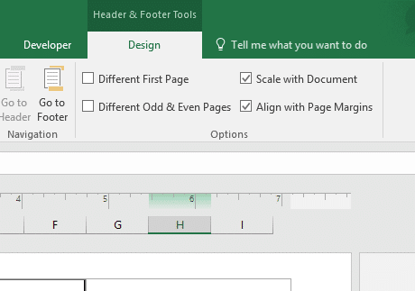 excel different margins on first page