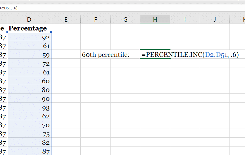 How To Find The 60th Percentile