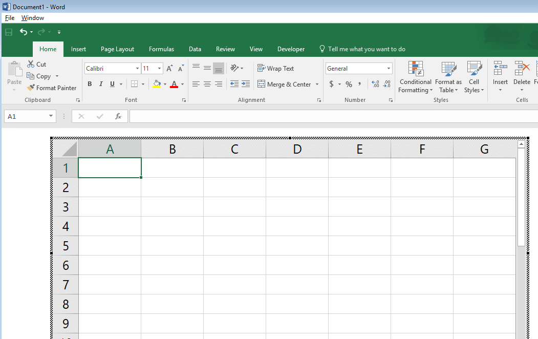 How to add excel file in word 2013