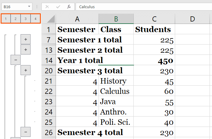 excel group auto outline