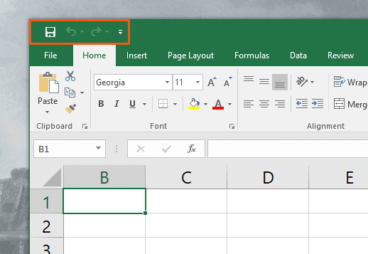 autosave excel 2016 quick access toolbar