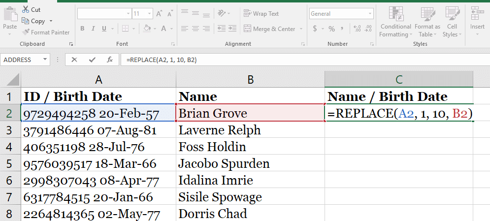 Replace Letter In Excel Formula