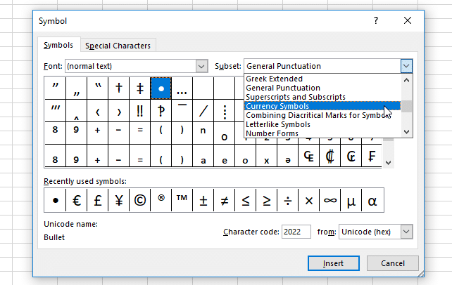 How to Insert Symbols and Special Characters in Excel (Easy)