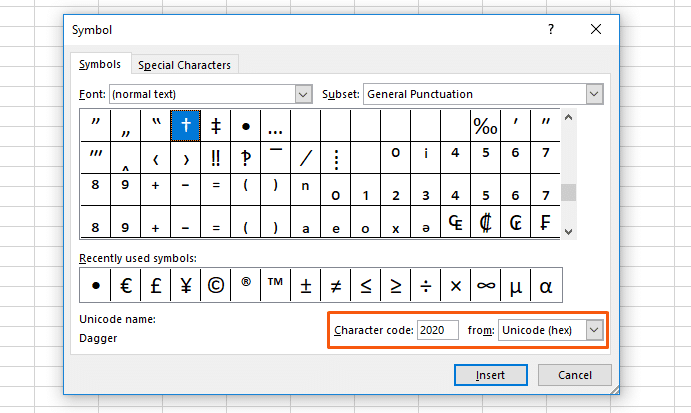 Character Codes For Symbols In Excel - Printable Templates