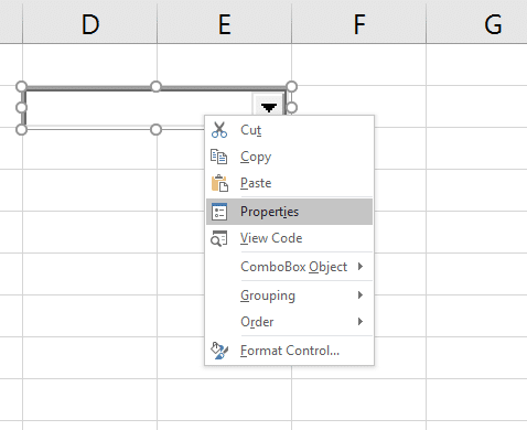 Не видит combobox в excel