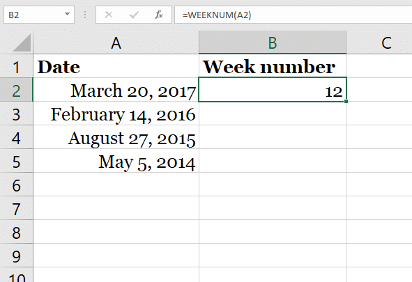 Weeknum excel как пользоваться