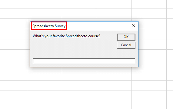 new text in title bar of excel vba input box - part of the optional parameters of inputbox function