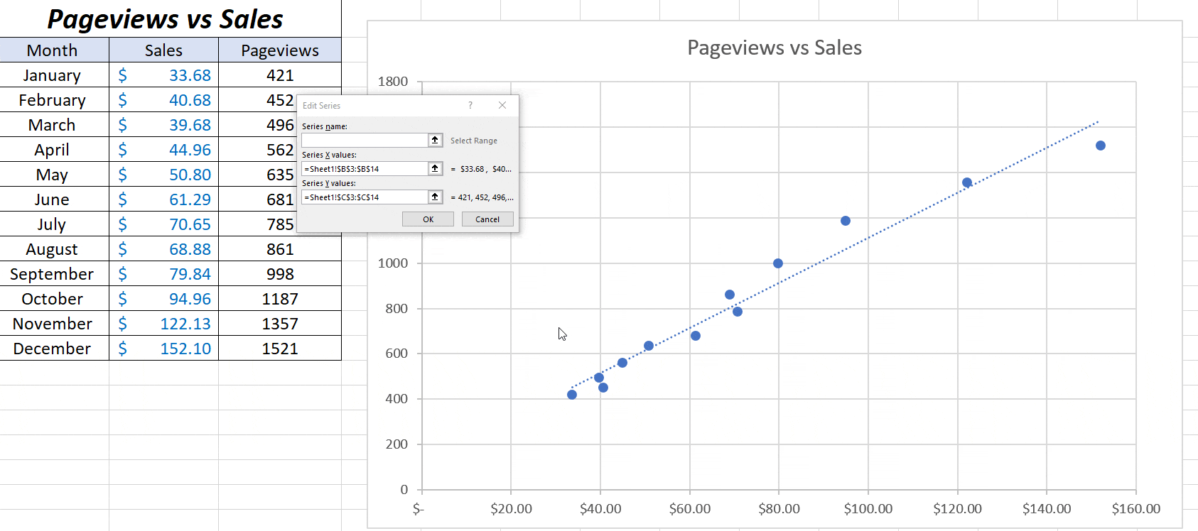 x y scatter plot in excel