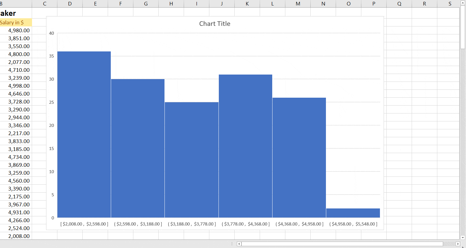 how to edit histogram in excel