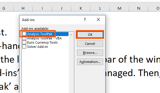 load analysis toolpak excel