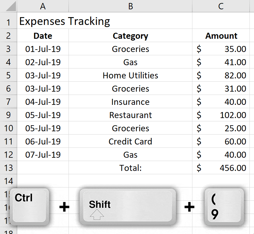 hide cells in excel for mac