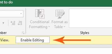 Как отключить enable editing в excel