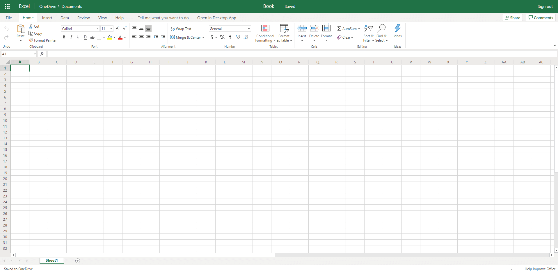 preview of microsoft office excel online