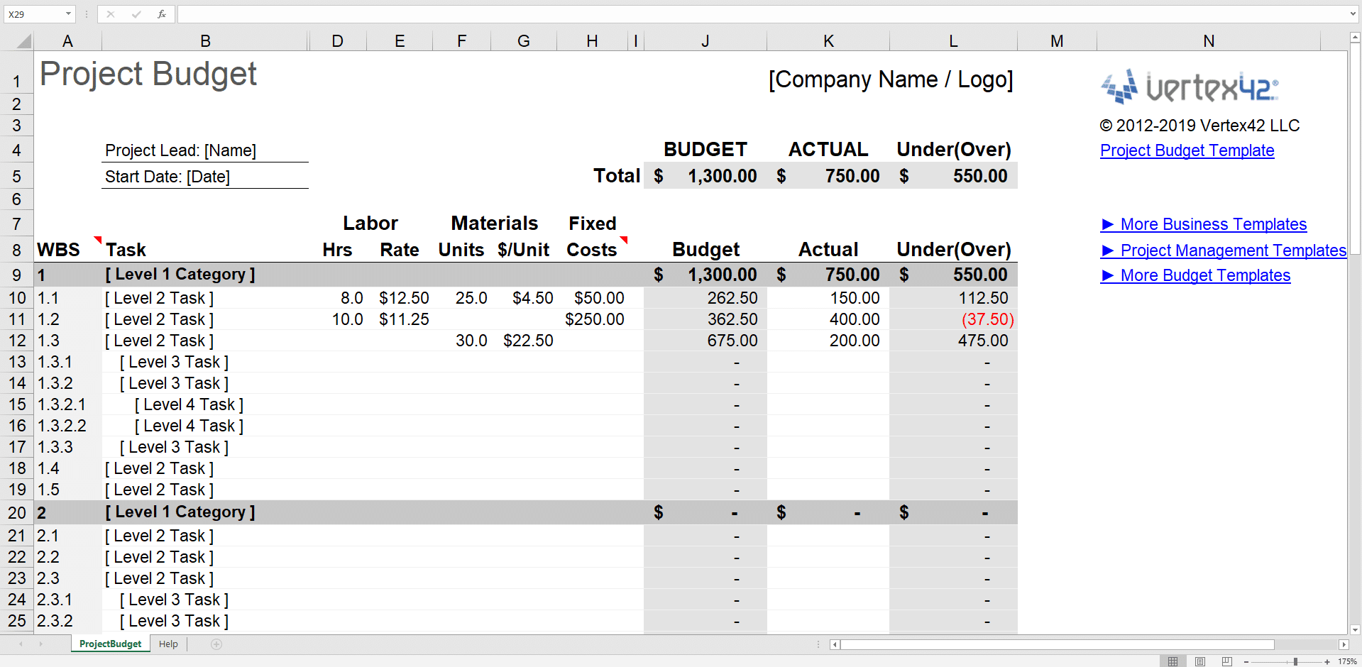 Family Budget Excel Template from spreadsheeto.com