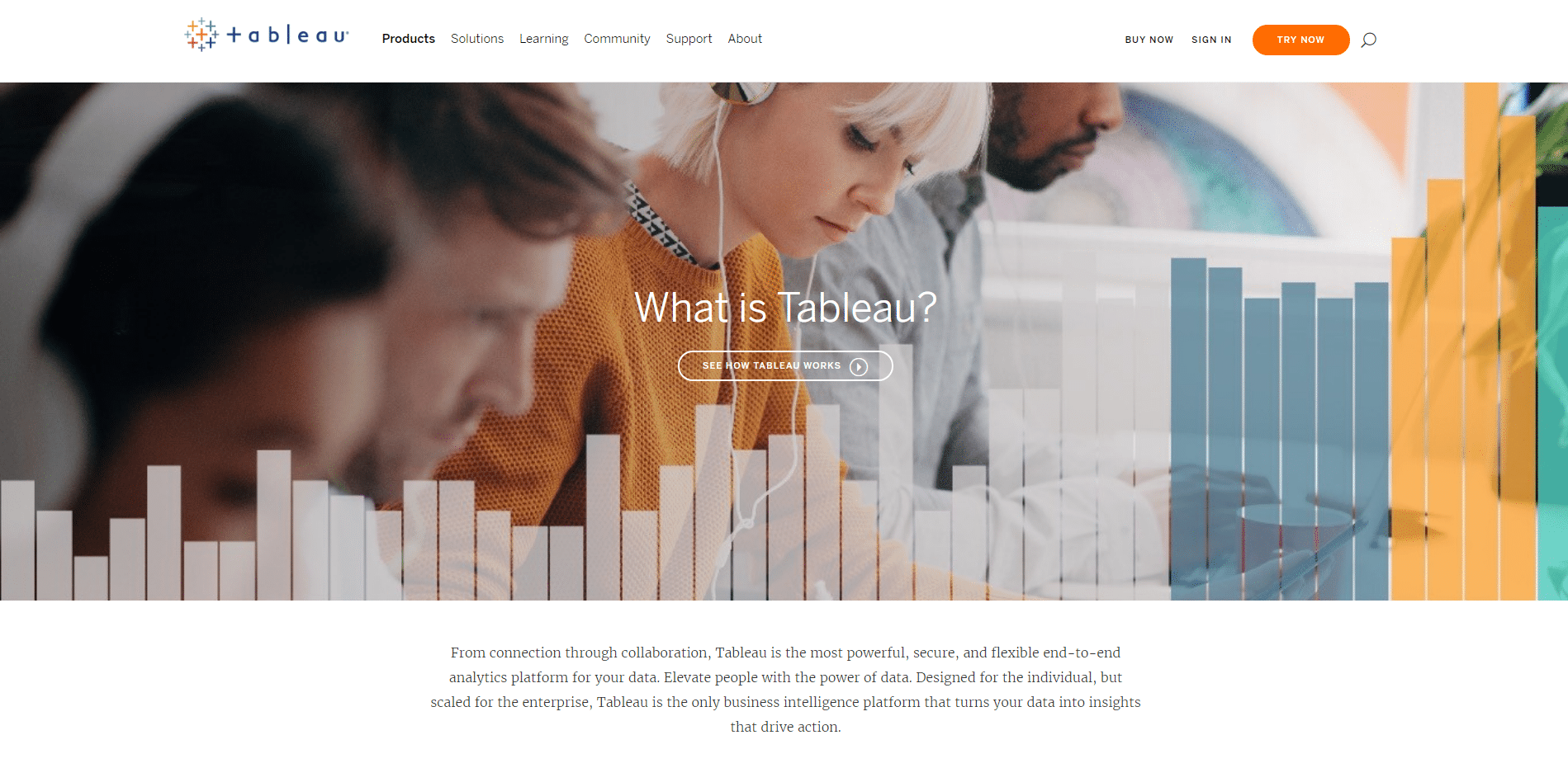 home page of tableau