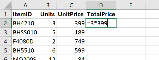 Free Excel tutorial: Formula in a cell