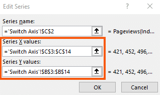 switch x and y axis in excel for mac