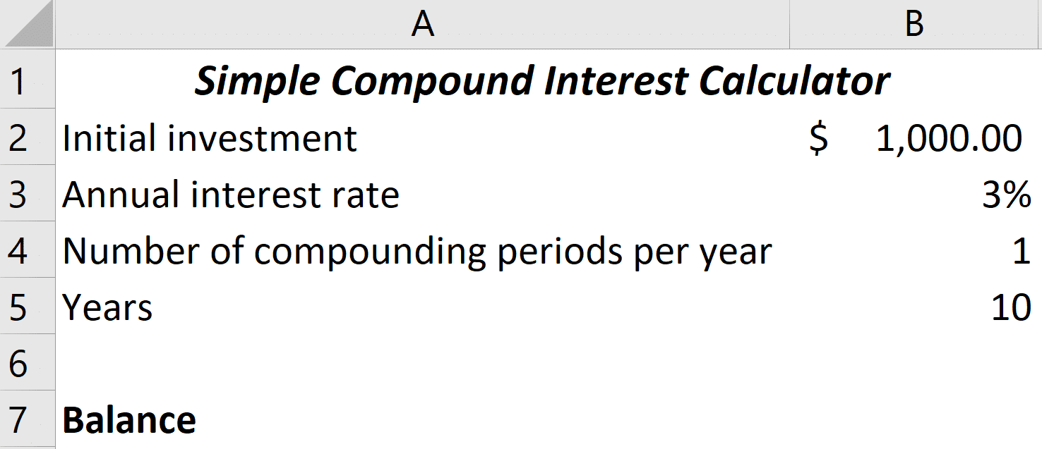 How To Calculate Compound Interest In Excel: Formula + Template