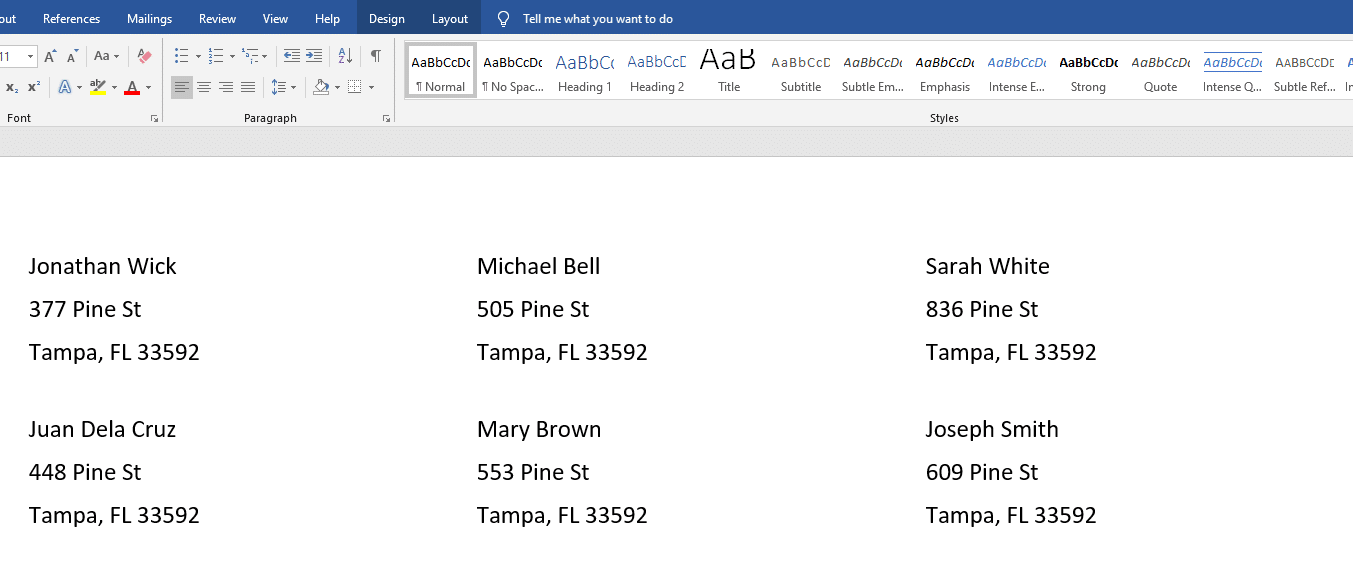 how to print address labels from excel mailing list