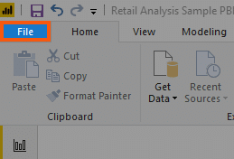 The 'File' button on the tab list