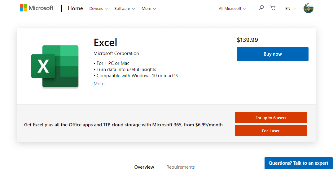 buy excel only for mac