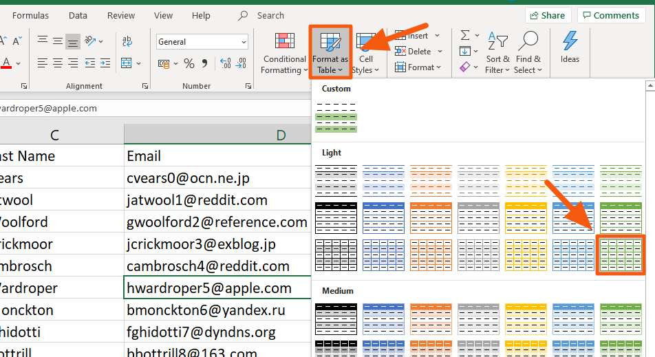 undo excel highlight every other row