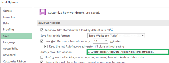 3 – AutoRecover file location Find autorecover file location to recover excel files