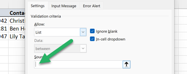 Drop-down list source field