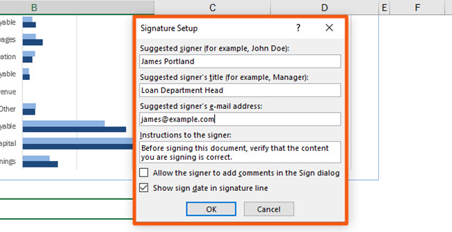 Digital signature setup