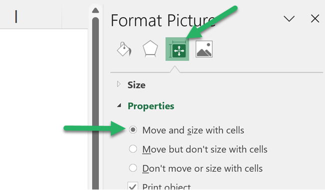 6 – Format picture pane properties tab Format picture pane properties tab