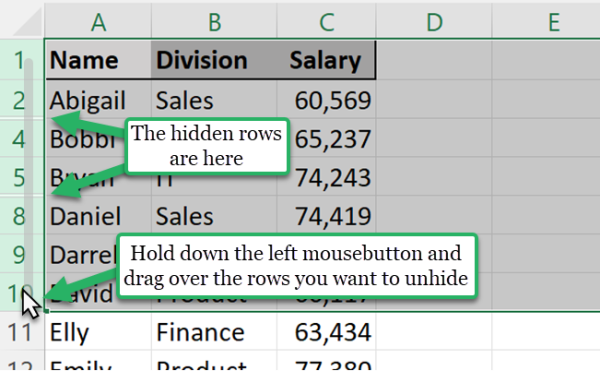 How to Unhide All Hidden Rows & Columns in Excel (At Once)