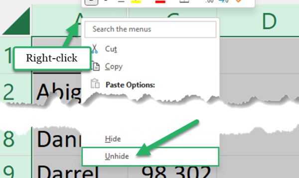How to Unhide All Hidden Rows & Columns in Excel (At Once)