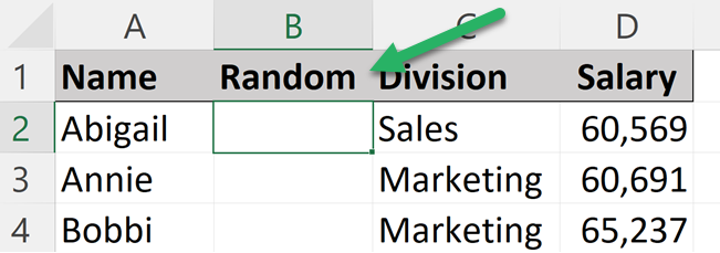 New random number column