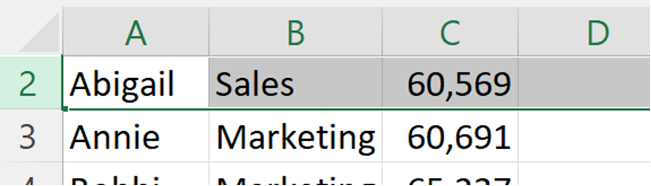 Select first hidden row by dragging over row 1