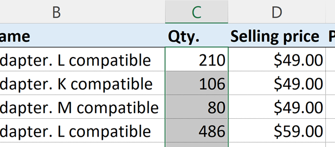 Conditional formatting in Excel - select quantity cells