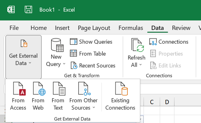 04 import data Import data from the Data tab