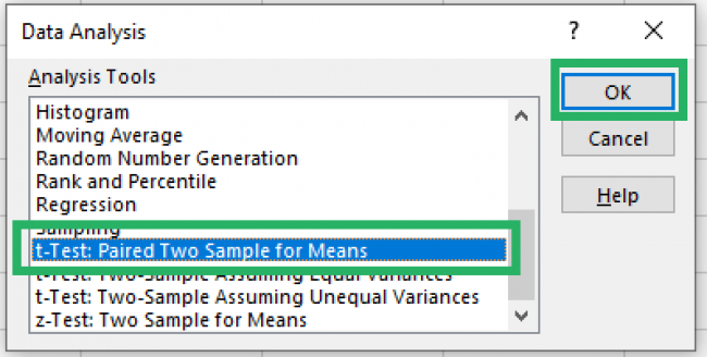 06 ok data analysis Data Analysis dialogue box
