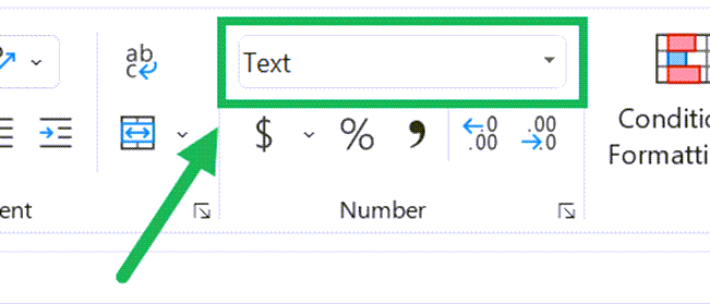 The Number Format drop-down can be found in the Number group of the Home ribbon