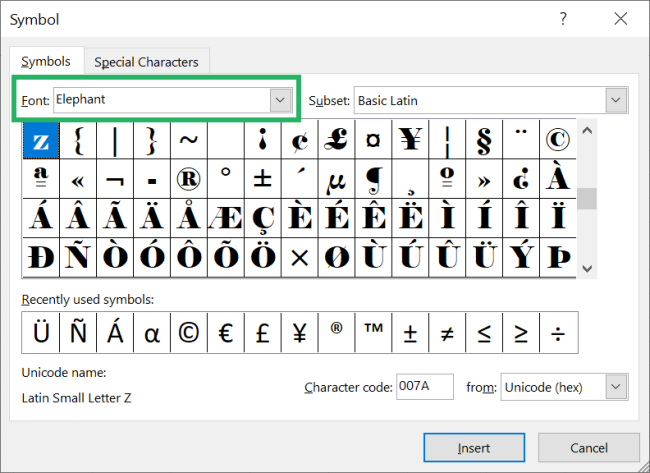 You can select fonts like the Elephant font to make your symbols more impactful