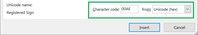 Input ASCII or Unicode codes to quickly find your desired symbol