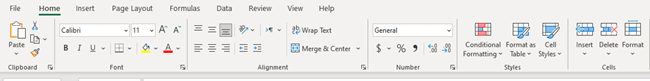 The Ribbon featuring some important commands. 