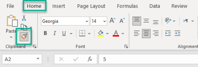 The Formatting icon on the Home Tab. 