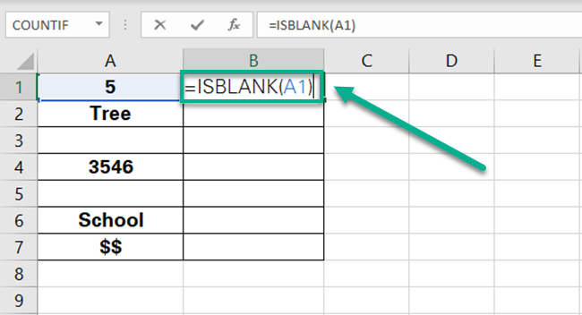 Writing the ISBLANK function