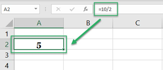 Excel operates the formula.