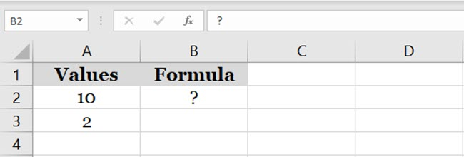 Operands as cell values